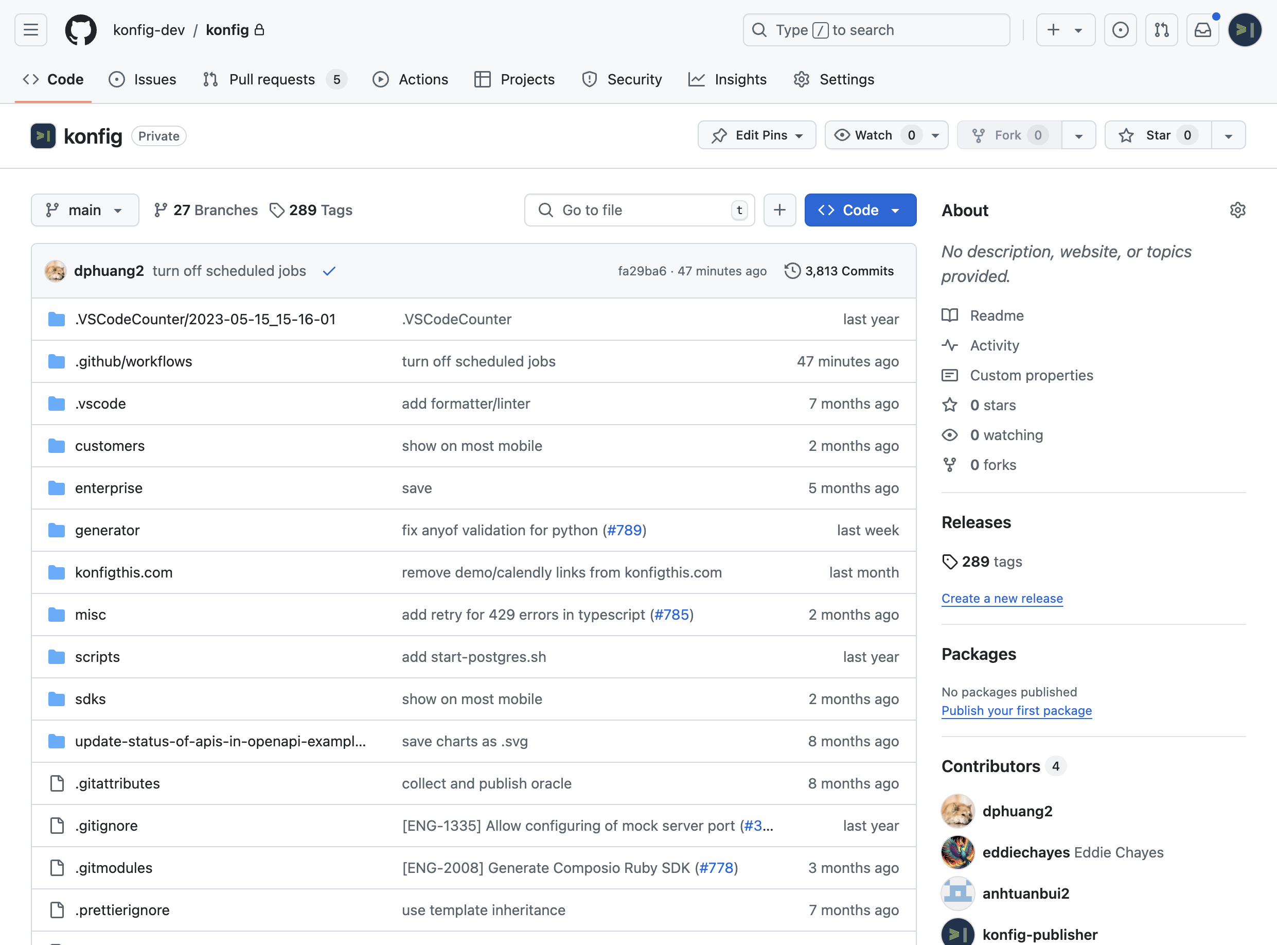 The Konfig GitHub repository containing all our startup's code: the good, the bad, and the ugly.